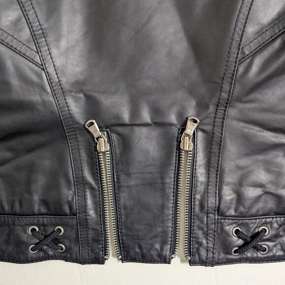 Y2K Genuine Leather Biker Jacket Size S - Picture 13 of 13